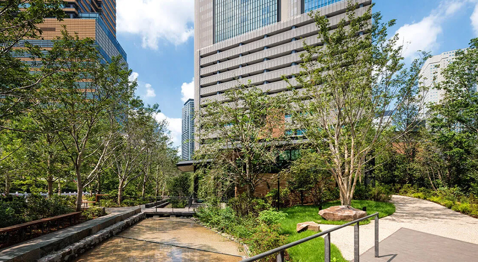 消費電力の100％が再生可能エネルギーに由来している<br />
赤坂インターシティコンファレンス